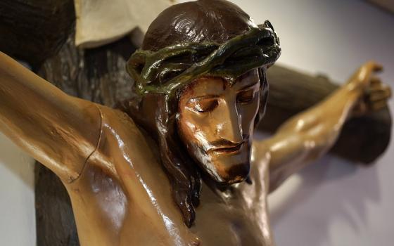 A crucifix is seen at Our Lady of the Island Shrine in Manorville, N.Y., April 16, 2025. (OSV News/Gregory A. Shemitz)