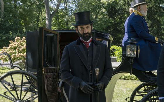 Morgan Spector plays George Russell, an amalgam of Cornelius Vanderbilt and his grandson William in HBO's "The Gilded Age." (HBO/Karolina Wojtasik)