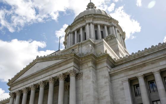 The Washington Capitol is pictured in Olympia April 11, 2020. Washington state's government and its Catholic bishops reached an agreement Oct. 10 in a lawsuit over the state's mandatory reporter law they said could force priests to violate the seal of confession. (OSV News Reuters/Jason Redmond)