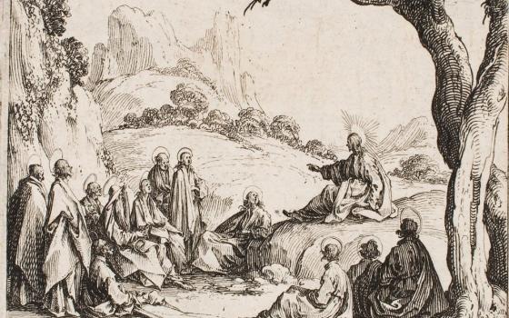 Drawing of "The Sermon on the Mount" (1635) by Jacques Callot (Artvee)
