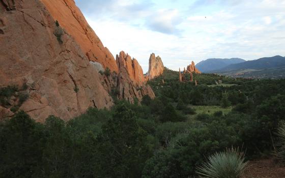 Late evening sun illuminates rock formations at the Garden of the Gods in Colorado Springs, Colo., July 23, 2020. (OSV News/Bob Roller)