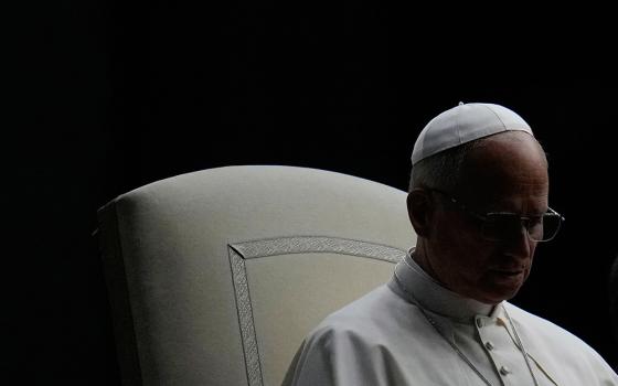 Pope Leo XIV presides over a Rosary vigil for peace in St. Peter's Square on the 63rd anniversary of the start of the Second Vatican Council, at the Vatican Oct. 12, 2025. (AP/Gregorio Borgia)