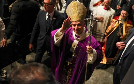 Pope Leo XIV greets the faithful as he walks after presiding over the Holy Mass at the Volkswagen Arena, during his first apostolic journey, in Istanbul, Turkey, Nov. 29. About 5,000 people attended the Mass. (OSV News/Reuters/Umit Bektas)