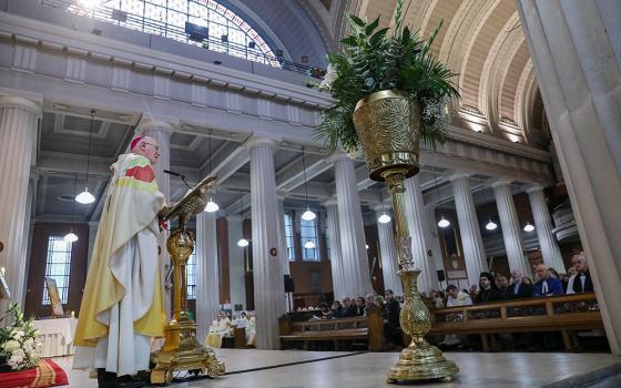Archbishop Dermot Farrell of Dublin delivers a homily after announcing the elevation of St. Mary's Pro Cathedral to formal cathedral status at a Mass to mark the bicentenary of the church's dedication in 1825 and the feast of the city's patron, St. Laurence O'Toole, on Nov. 14, 2025. (OSV News/Courtesy of Dublin Archdiocese)