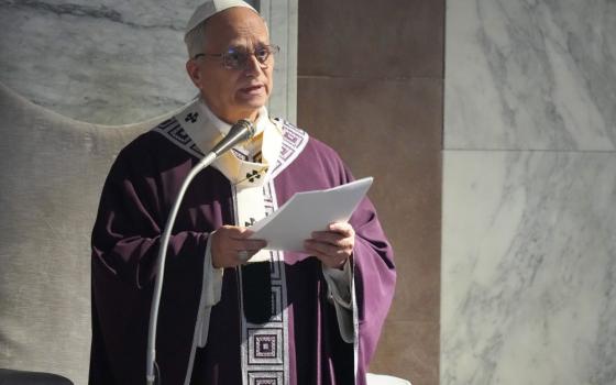 Pope Leo XIV gives his homily during Ash Wednesday Mass at the Basilica of Santa Sabina in Rome Feb. 18. In a closed-door dialogue with clergy from the Diocese of Rome Feb. 19, the pope urged priests to not to use artificial intelligence to write their homilies or to seek "likes" on social media platforms like TikTok. (CNS/Lola Gomez)