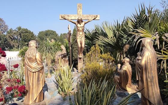 A statue representing one of the Stations of the Cross at the Basilica of  the Holy Rosary, Bandel, West Bengal. More than 90% of pilgrims visiting the shrine are Hindus. (Thomas Scaria)