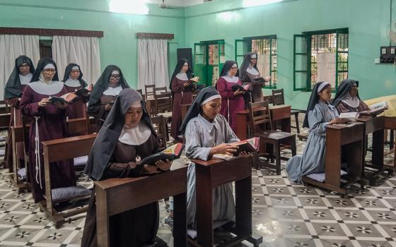 Sisters pray in the chapel at the Monastery of the Poor Clares of Perpetual Adoration in Mymensingh, Bangladesh. (Justin Gomes)