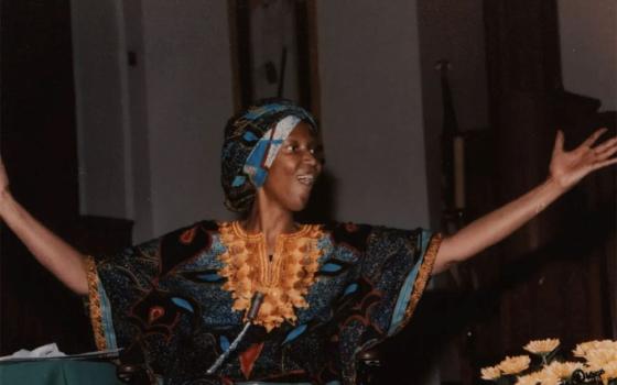 Servant of God Thea Bowman speaks at a church in 1988. (Black Catholic Messenger/Franciscan Sisters of Perpetual Adoration)