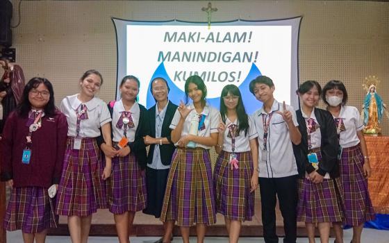 Daughter of Charity Sr. Liza Rueda (fourth from left) during a voter's education talk with Filipino youths and students in April 2025 (Courtesy of Liza Rueda)