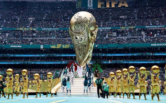 Performers are seen at Estadio Azteca, renamed Mexico City Stadium for the FIFA World Cup, during the opening ceremony June 11, 2026, before the match between Mexico and South Africa. (OSV News/Reuters/Kai Pfaffenbach)