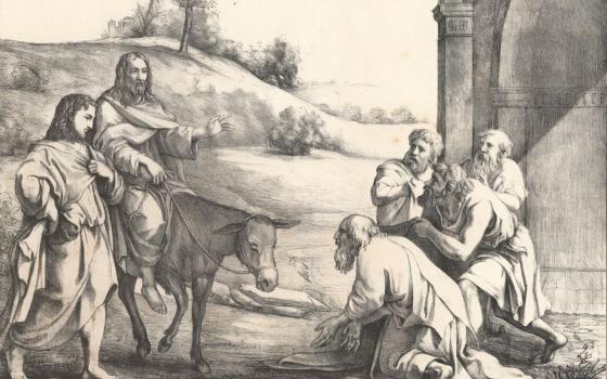 "Entree de Jesus-Christ dans Jerusalem" (1890) by P. Bineteau (Artvee)