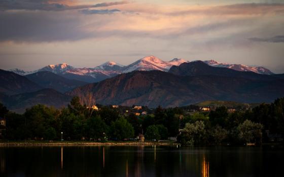 Photo of mountains in Colorado, with purple cast