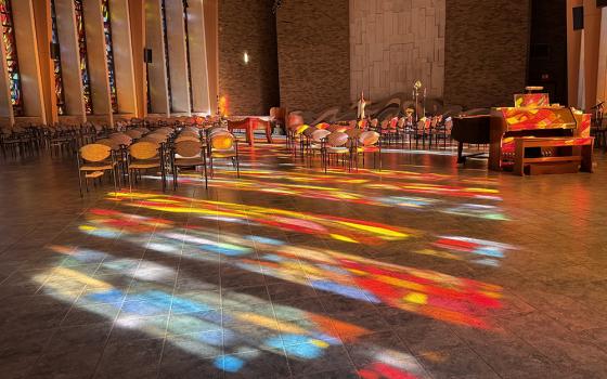 Stained glass windows of Magnificat Chapel at the motherhouse of the Sisters of the Humility of Mary in Villa Maria, Pennsylvania. (Eilis McCulloh) 